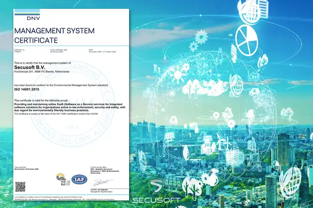 Secusoft achieves ISO 14001 certification! Secusoft B.V. software for security officers