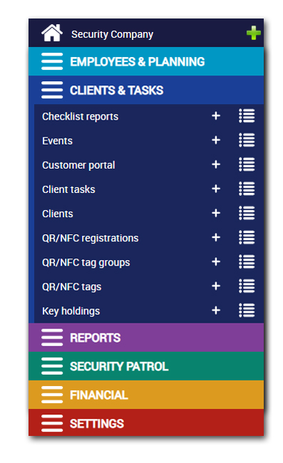 Clients & Tasks - Secusoft B.V. software for security officers